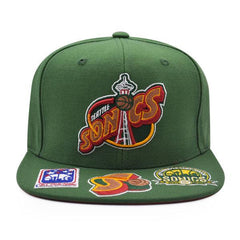 Mitchell And Ness Seattle Supersonics NBA FRONT LOADED Green Red Patch Snapback