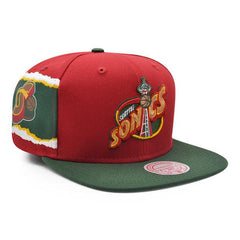Mitchell And Ness Seattle Supersonics JUMBOTRON Maroon Green Gray Patch Snapback