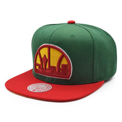 Mitchell And Ness Seattle Supersonics RELOAD Green Red Yellow Patch Snapback Hat