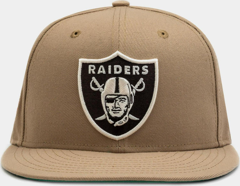 New Era Las Vegas Raiders Khaki Black White Green 59Fifty 5950 Patch Fitted Cap