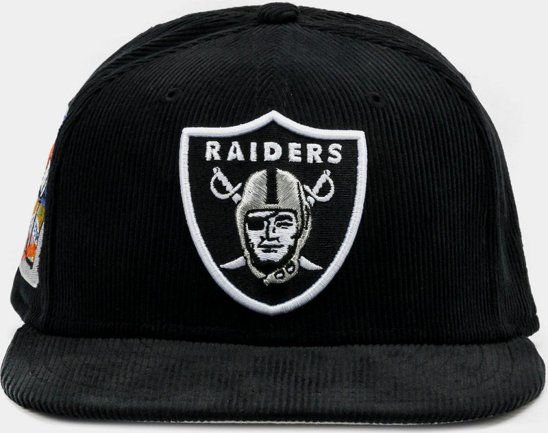 New Era Las Vegas Raiders Black Corduroy White Blue 59Fifty 5950 Patch Fitted