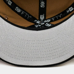 New Era San Francisco 49ers Corduroy Wheat Black White 59Fifty 5950 Patch Fitted