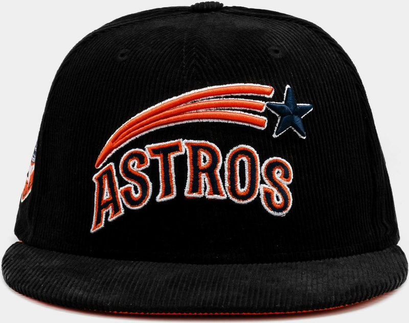 New Era Houston Astros Cord Black Orange Red White 59Fifty 5950 Patch Fitted