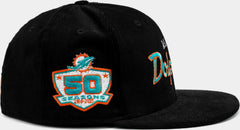New Era Miami Dolphins Corduroy Teal Blue Orange White 59Fifty 5950 Patch Fitted