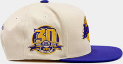 Mitchell and Ness 30th ANNI LA Lakers Purple Beige Yellow Orange Snapback Cap