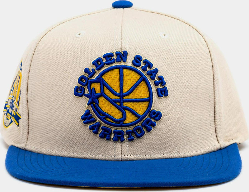 Mitchell and Ness 30th ANNI Golden State Warriors Beige Yellow Snapback Cap Hat