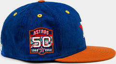 New Era Houston Astros Blue Orange White Red 59Fifty 5950 Patch Fitted Cap Hat