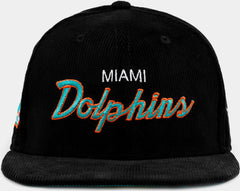New Era Miami Dolphins Corduroy Teal Blue Orange White 59Fifty 5950 Patch Fitted