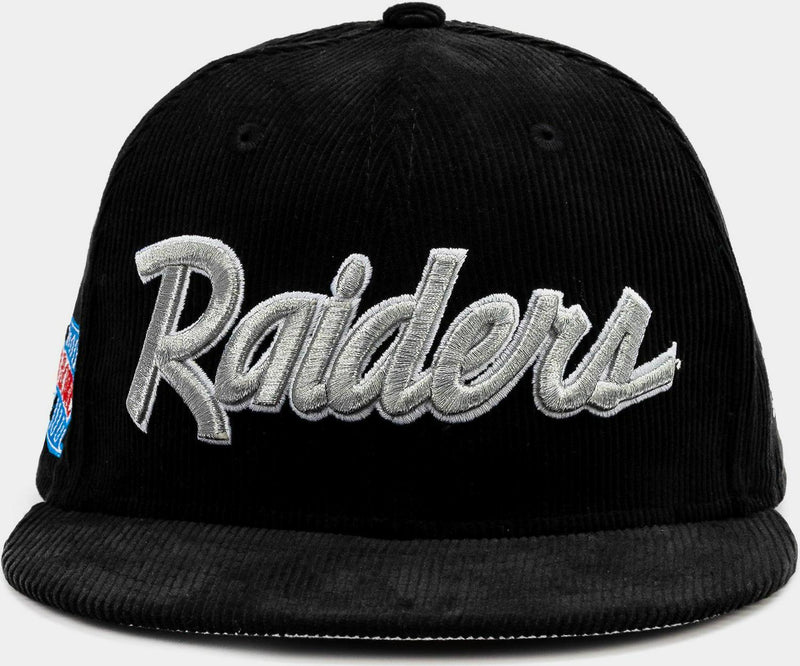 New Era Las Vegas Raiders Black Cord Silver White Blue 59Fifty 5950 Patch Fitted