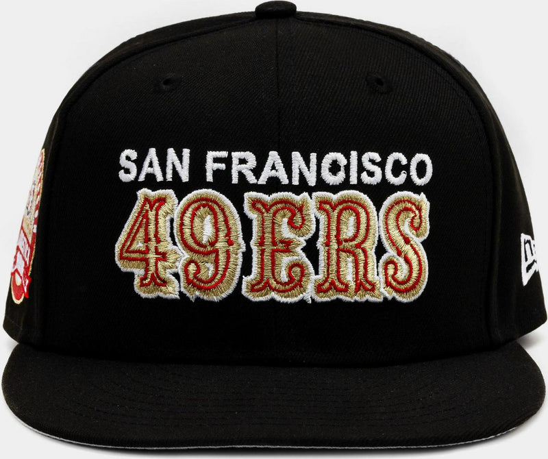 New Era San Francisco 49ers Black Red White 59Fifty 5950 Patch Fitted Cap Hat