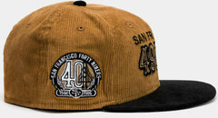 New Era San Francisco 49ers Corduroy Wheat Black White 59Fifty 5950 Patch Fitted