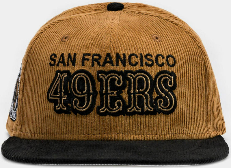 New Era San Francisco 49ers Corduroy Wheat Black White 59Fifty 5950 Patch Fitted