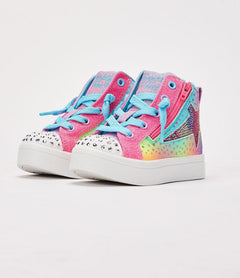 Kids Skechers Twinkle Toes 2.0 Star oddler White Pink Blue TD-314398N Sneaker