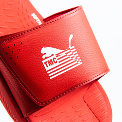 Puma Soft Ride X TMC High Risk Red White Slide Sandal Mule Slipper