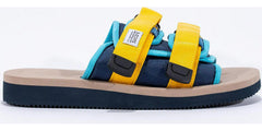 Suicoke Moto-Cab Navy Blue Beige Yellow OG-056CAB Slide Sandal Slippers