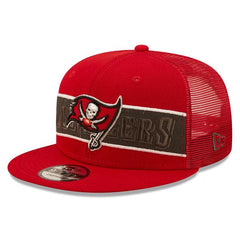 New Era Tampa Bay Buccaneers White Gray Brown 9Fifty 950 Mesh Trucker Snapback