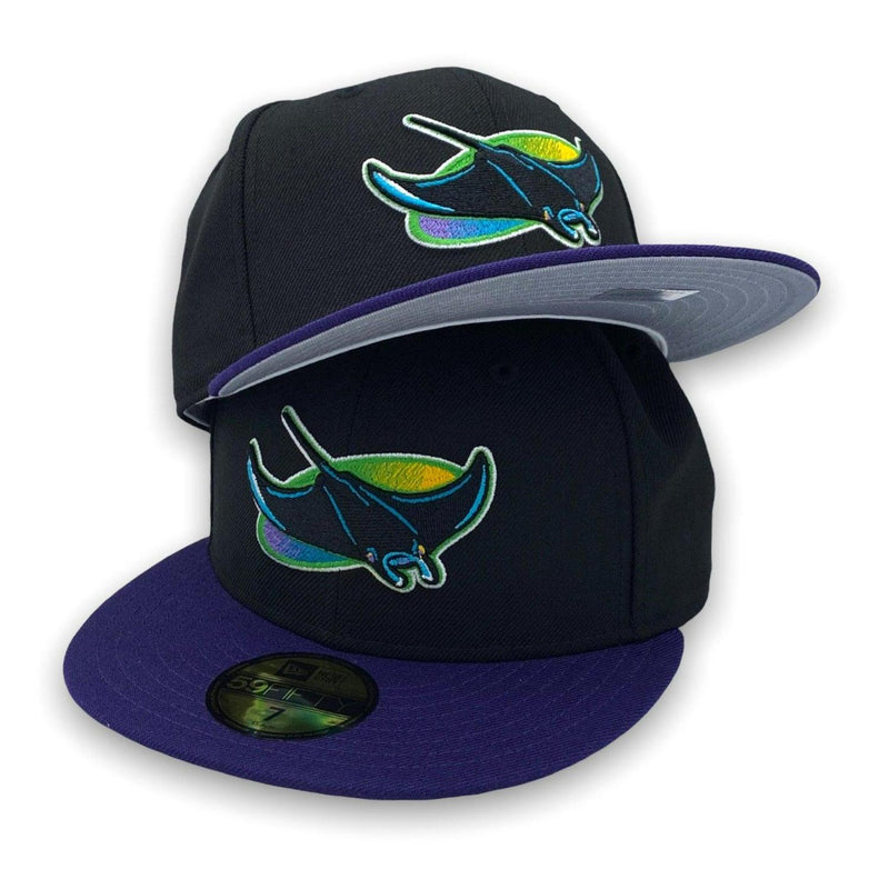 New Era Tampa Bay Rays Authentic Collection Black Purple Grey 59Fifty Fitted Hat