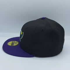 New Era Tampa Bay Rays Authentic Collection Black Purple Grey 59Fifty Fitted Hat