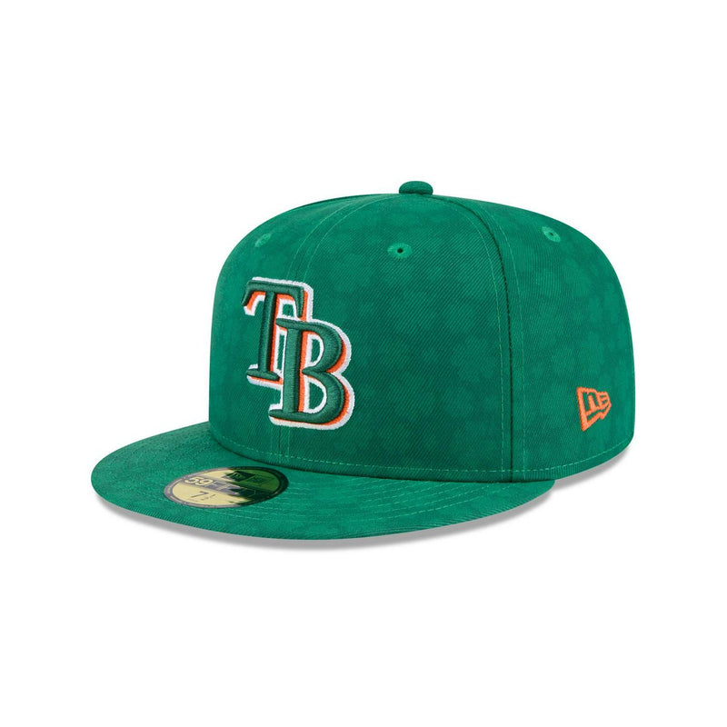 New Era Tampa Bay Rays St. Patrick's Day 2025 Green Gray 59Fifty 5950 Fitted Hat