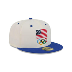 New Era Team USA Olympics Grey Blue Red 59Fifty 5950 Patch Fitted Cap Hat