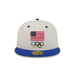 New Era Team USA Olympics Grey Blue Red 59Fifty 5950 Patch Fitted Cap Hat