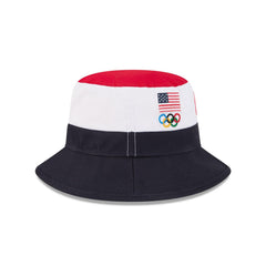 New Era Team USA Olympics Color Blue White Red Block Bucket Hat
