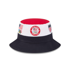 New Era Team USA Olympics Color Blue White Red Block Bucket Hat