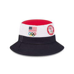 New Era Team USA Olympics Color Blue White Red Block Bucket Hat