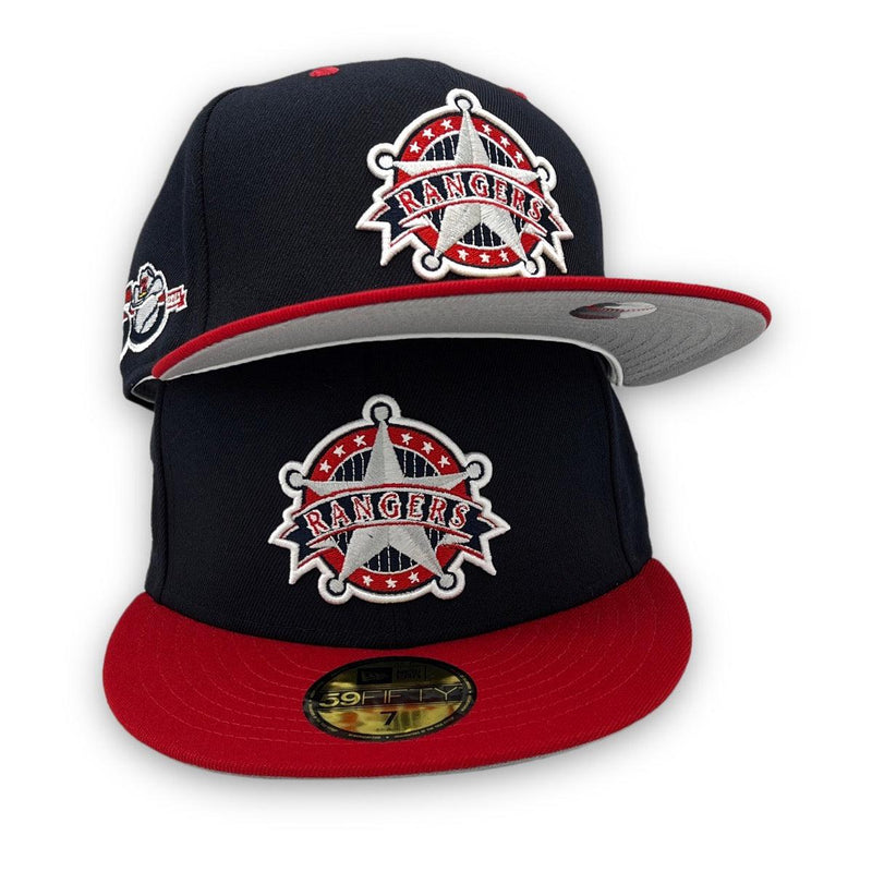 New Era Texas Rangers 50th Anni. Navy Blue Red Gray White 59Fifty 5950 Patch