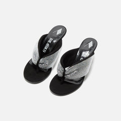 The Attico Rem 60mm Silver Black AT236WS756-TL08-212 Heel Slide Sandals