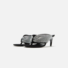 The Attico Rem 60mm Silver Black AT236WS756-TL08-212 Heel Slide Sandals