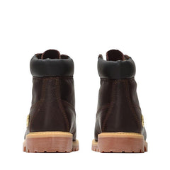 Kids Timberland 6 Lace Up Waterproof Espresso GS Dark Brown Snow Rain Boots