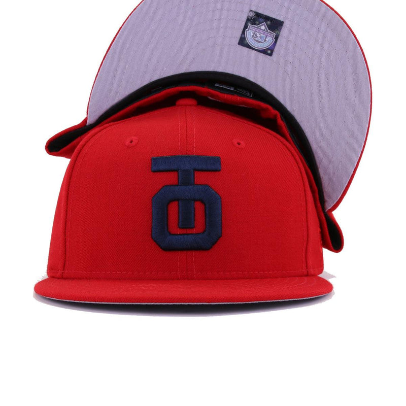 New Era Tulsa Oilers Scarlet Red Blue Grey White 59Fifty 5950 Patch Fitted Cap