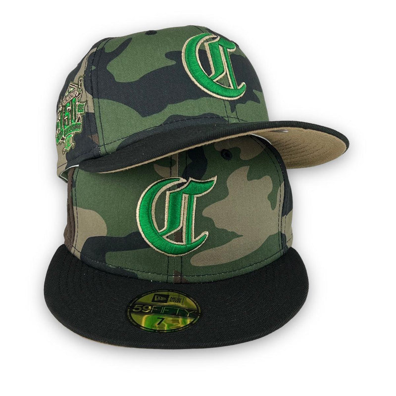 New Era Urban Jungle Reds 150th Khaki Black Brown 59Fifty 5950 Patch Fitted
