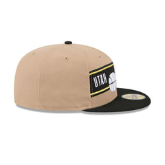 New Era Utah Jazz 2024 Draft Beige Black Yellow White 59Fifty 5950 Patch Fitted