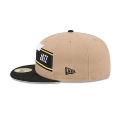 New Era Utah Jazz 2024 Draft Beige Black Yellow White 59Fifty 5950 Patch Fitted