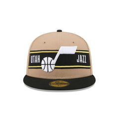 New Era Utah Jazz 2024 Draft Beige Black Yellow White 59Fifty 5950 Patch Fitted
