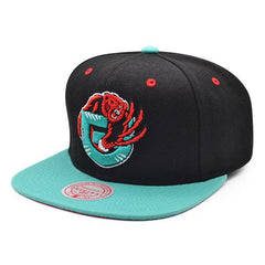 Mitchell And Ness Vancouver Grizzlies RELOAD Black Teal Red Bottom Snapback Hat