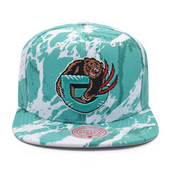 Mitchell And Ness Vancouver Grizzlies DOWN FOR ALL Teal White Gray Snapback Hat
