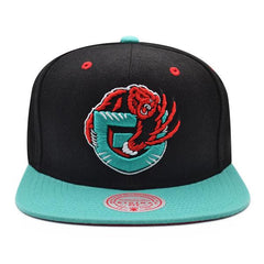 Mitchell And Ness Vancouver Grizzlies RELOAD Black Teal Red Bottom Snapback Hat