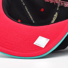 Mitchell And Ness Vancouver Grizzlies RELOAD Black Teal Red Bottom Snapback Hat