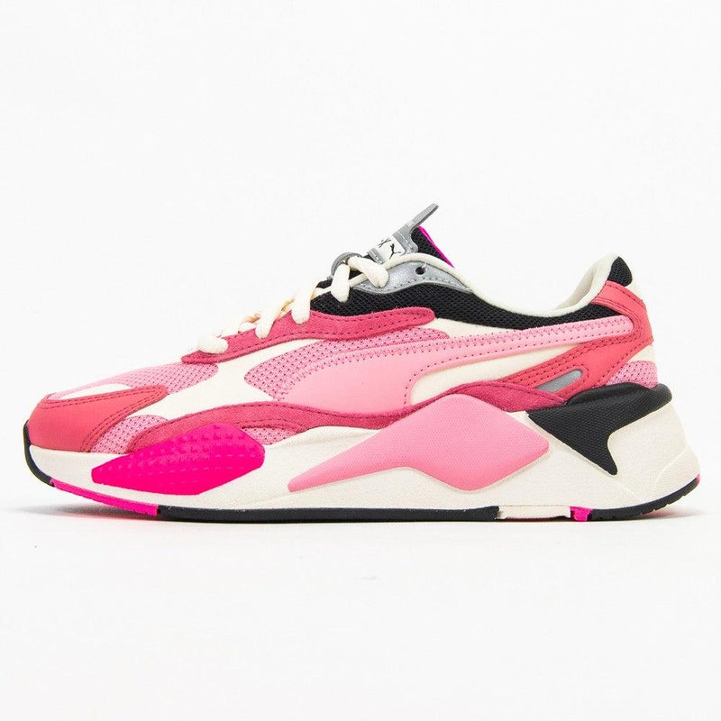 WMNS Puma RS-X Puzzle Rapture Rose Pink White Black Grey Sneaker Shoe Trainer
