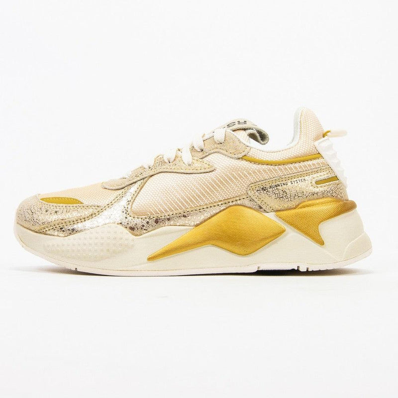 WMNS Puma RS-X Winter Glimmer White Black Team Gold Beige Sneaker Shoe Trainer