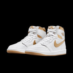 Wmns Nike AIR JORDAN 1 RETRO HIGH OG METALLIC GOLD White FD2596-107 Sneaker Shoe