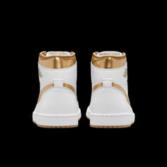 Wmns Nike AIR JORDAN 1 RETRO HIGH OG METALLIC GOLD White FD2596-107 Sneaker Shoe