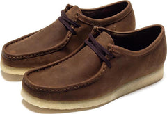 Clarks Wallabee Beeswax Leather Brown Beige 26156605 Moccasin Shoe Trainer
