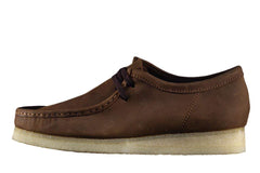 Clarks Wallabee Beeswax Leather Brown Beige 26156605 Moccasin Shoe Trainer