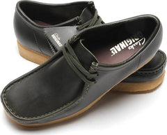 Clarks Wallabee Forest Green Leather Black Brown 26179193 MoccasinShoe Trainer