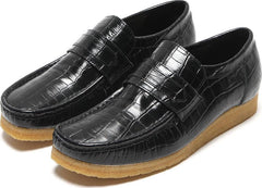 Clarks Wallabee Loafer Black Crocodile 26179970 Casual Boat Shoes