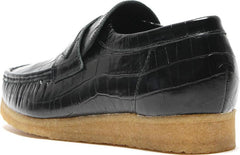 Clarks Wallabee Loafer Black Crocodile 26179970 Casual Boat Shoes
